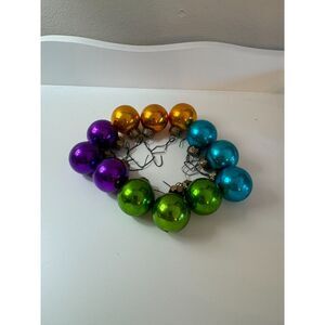 12 vintage feather tree ornaments, Christmas balls, Christmas ornaments